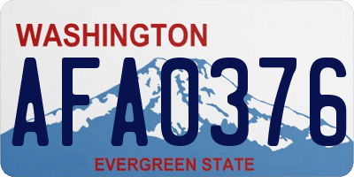WA license plate AFA0376