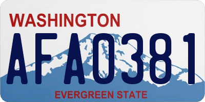 WA license plate AFA0381