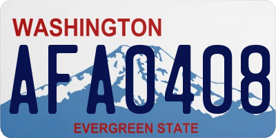WA license plate AFA0408