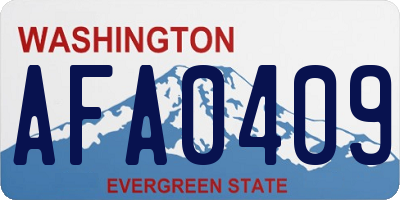 WA license plate AFA0409