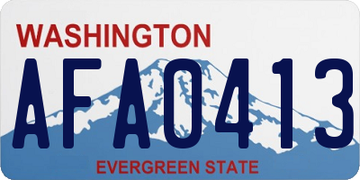 WA license plate AFA0413