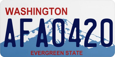 WA license plate AFA0420