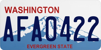 WA license plate AFA0422
