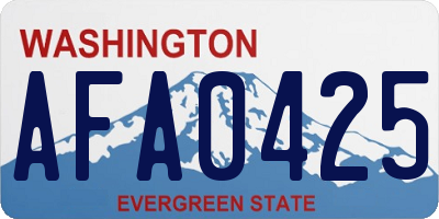 WA license plate AFA0425