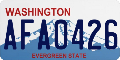 WA license plate AFA0426
