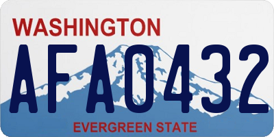 WA license plate AFA0432