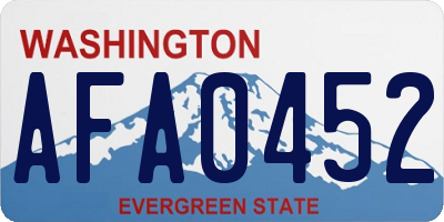 WA license plate AFA0452