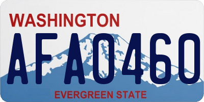 WA license plate AFA0460
