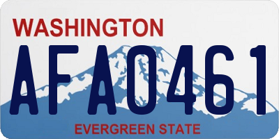 WA license plate AFA0461