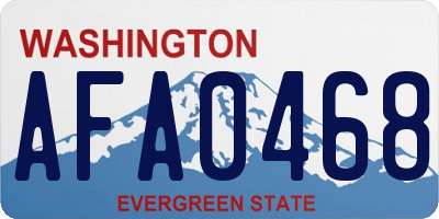 WA license plate AFA0468