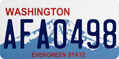 WA license plate AFA0498
