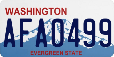 WA license plate AFA0499
