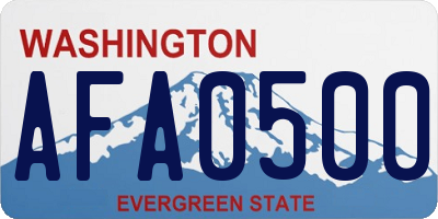 WA license plate AFA0500
