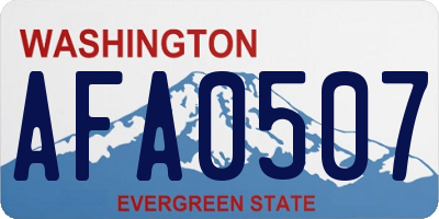 WA license plate AFA0507