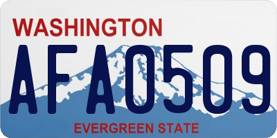 WA license plate AFA0509