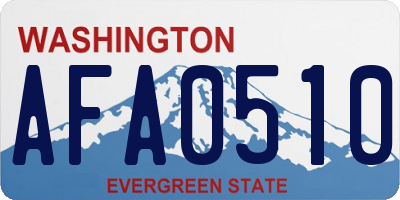 WA license plate AFA0510