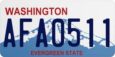 WA license plate AFA0511