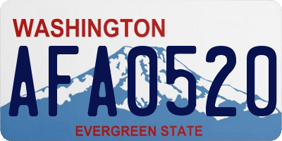WA license plate AFA0520