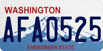 WA license plate AFA0525