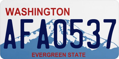 WA license plate AFA0537