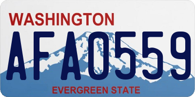 WA license plate AFA0559