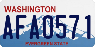 WA license plate AFA0571