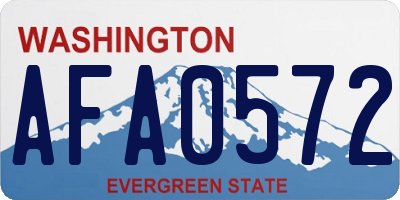 WA license plate AFA0572