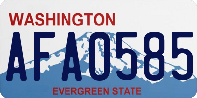 WA license plate AFA0585