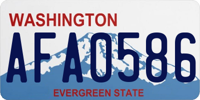 WA license plate AFA0586
