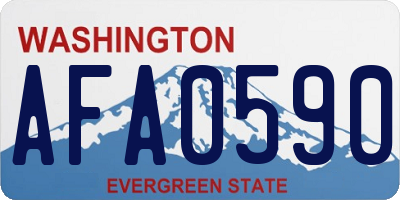 WA license plate AFA0590