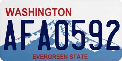 WA license plate AFA0592