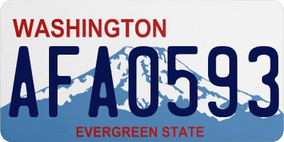 WA license plate AFA0593