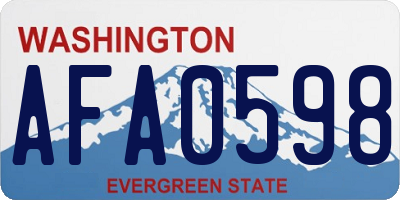WA license plate AFA0598