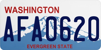 WA license plate AFA0620