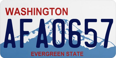 WA license plate AFA0657