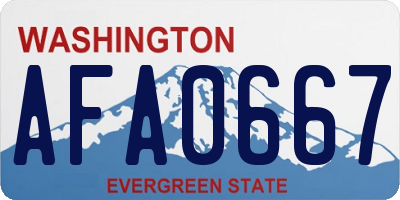 WA license plate AFA0667
