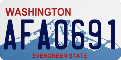 WA license plate AFA0691