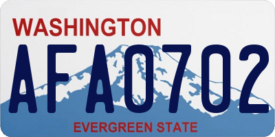 WA license plate AFA0702