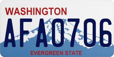 WA license plate AFA0706