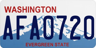 WA license plate AFA0720