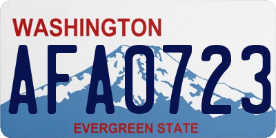 WA license plate AFA0723