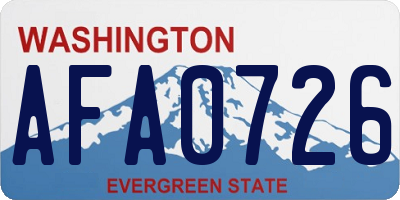 WA license plate AFA0726