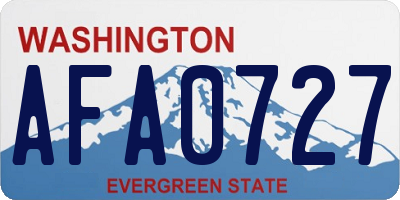 WA license plate AFA0727