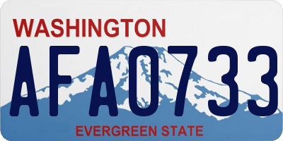 WA license plate AFA0733