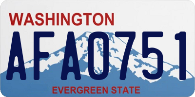 WA license plate AFA0751