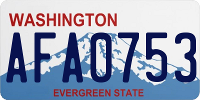 WA license plate AFA0753