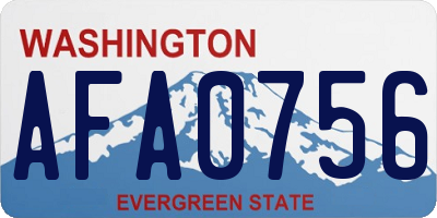 WA license plate AFA0756