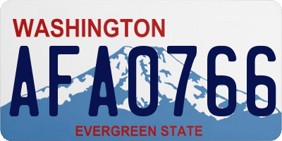 WA license plate AFA0766