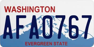 WA license plate AFA0767
