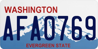 WA license plate AFA0769